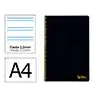 Cuaderno espiral liderpapel a4 smart tapa blanda 80h 75gr pauta 3,5mm con margen color negro