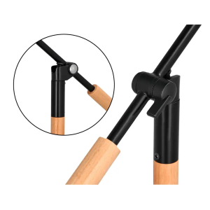 Lampara de escritorio q-connect deneb metalica con detalles de madera interruptor2 articulaciones color negro