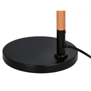 Lampara de escritorio q-connect deneb metalica con detalles de madera interruptor2 articulaciones color negro