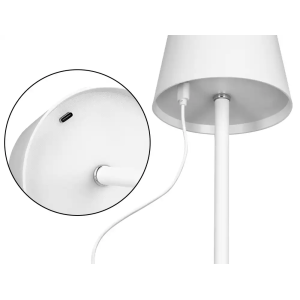 Lampara de escritorio q-connect nova led 2w 200 lm metalica tactil recargable usb-c color blanco