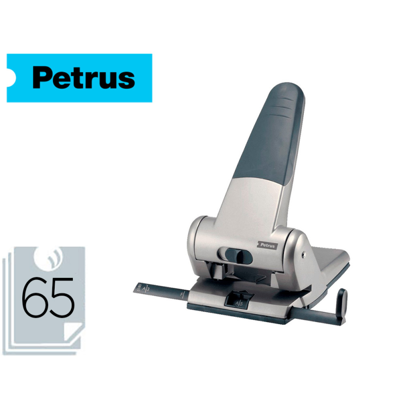 Taladrador petrus 305 metalico capacidad de 65 hojas color plata