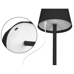 Lampara de escritorio q-connect nova led 2w 200 lm metalica tactil recargable usb-c color negro