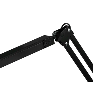 Lampara de escritorio q-connect rigel led 8w 320 lm aluminio con pinza brazo doble3 articulaciones color negro