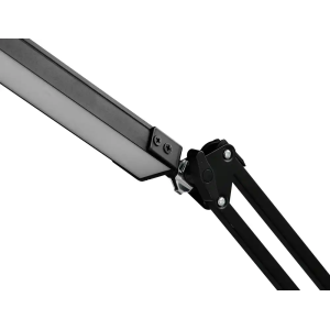 Lampara de escritorio q-connect rigel led 8w 320 lm aluminio con pinza brazo doble3 articulaciones color negro