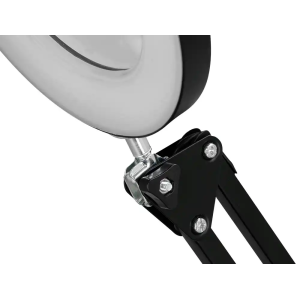Lampara de escritorio q-connect hadar led 8w 380lm aluminio con pinza y lupa brazo doble color negro