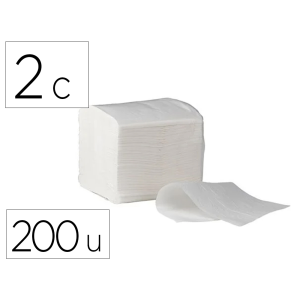 Papel higienico bunzl greensource celulosa plegado en v 2 capas caja de 40 paquetes de 200 unidades