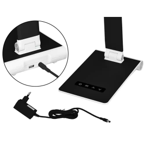 Lampara de escritorio q-connect sirio led 13w 800 lmtactil 3 niveles de color brillo regulable color negro