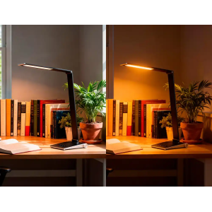 Lampara de escritorio q-connect sirio led 13w 800 lmtactil 3 niveles de color brillo regulable color negro