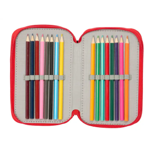 Plumier escolar safta triple 37 piezas spider-man 195x125x55 mm