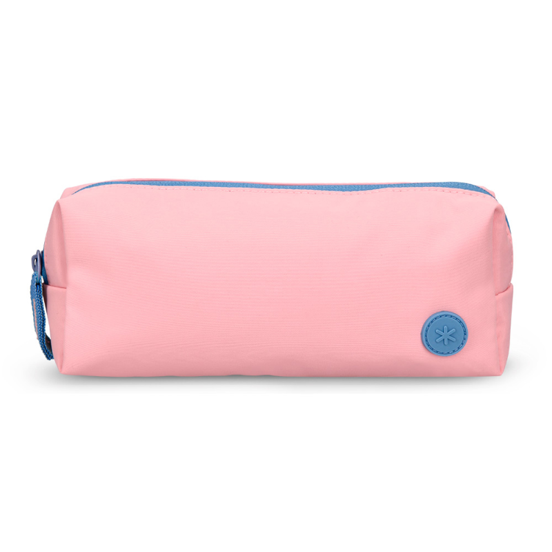Estuche portatodo antartik basic pack 1 compartimento rosa compañero mochila 80x55x210 mm