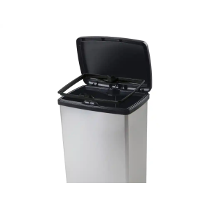 Contenedor plastico cep elite con tapa y pedal dos compartimentos 50 l color plata 390x288x654 mm