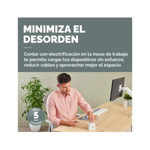 Regleta fellowes cubo multienchufes 3 tomas corriente + 2xusb c + a usb a color blanco