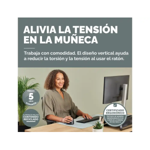 Raton fellowes ergonomico vertical breyta mediano diestros optico 1600 dpi color negro