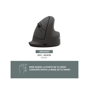 Raton fellowes ergonomico vertical breyta mediano diestros optico 1600 dpi color negro