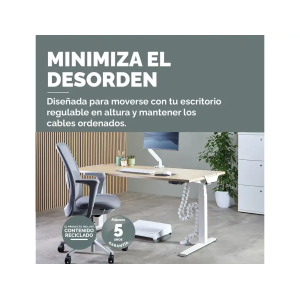 Organizador de cables fellowes extensible para escritorio longitud 1,3 m color blanco