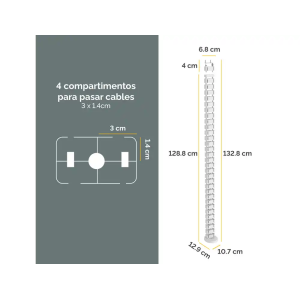 Organizador de cables fellowes extensible para escritorio longitud 1,3 m color blanco
