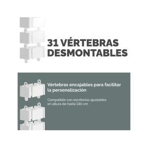 Organizador de cables fellowes extensible para escritorio longitud 1,3 m color blanco