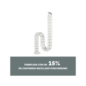 Organizador de cables fellowes extensible para escritorio longitud 1,3 m color blanco