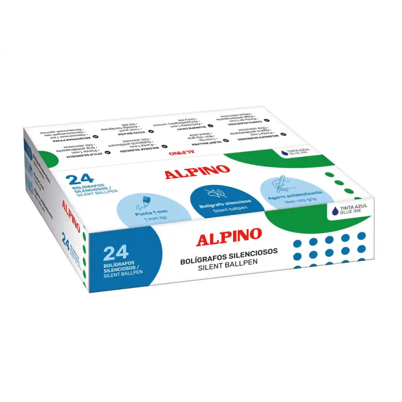 Boligrafo alpino silencioso agarre antideslizante tinta azul punta 1 mm