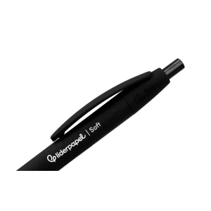 Boligrafo liderpapel punta 1 mm retractil con clip acabado soft touch tinta negra cuerponegro
