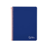 Cuaderno espiral liderpapel a4 witty tapa dura 80h 90gr rayado horizontal con margen color azul oscuro