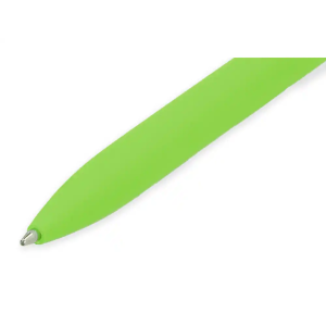 Boligrafo liderpapel punta 1 mm retractil con clip acabado soft touch tinta azul cuerpo verde