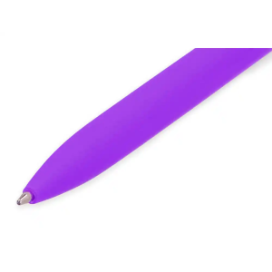 Boligrafo liderpapel punta 1 mm retractil con clip acabado soft touch tinta azul cuerpo morado