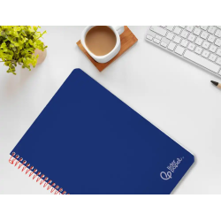 Cuaderno espiral liderpapel a4 witty tapa dura 80h 90gr rayado horizontal con margen color azul oscuro