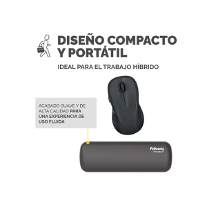 Reposamuñecas fellowes mini breyta negro 190x70x25 mm