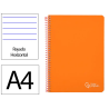 Cuaderno espiral liderpapel a4 witty tapa dura 80h 90gr rayado horizontal con margen color naranja