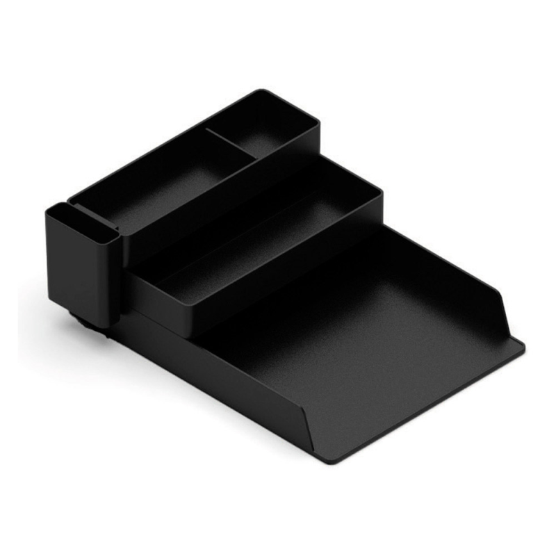 Bandeja sobremesa plastico q-connect organizador de escritorio con 4 departamentos color negro