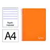 Cuaderno espiral liderpapel a4 witty tapa dura 80h 90gr rayado horizontal con margen color naranja