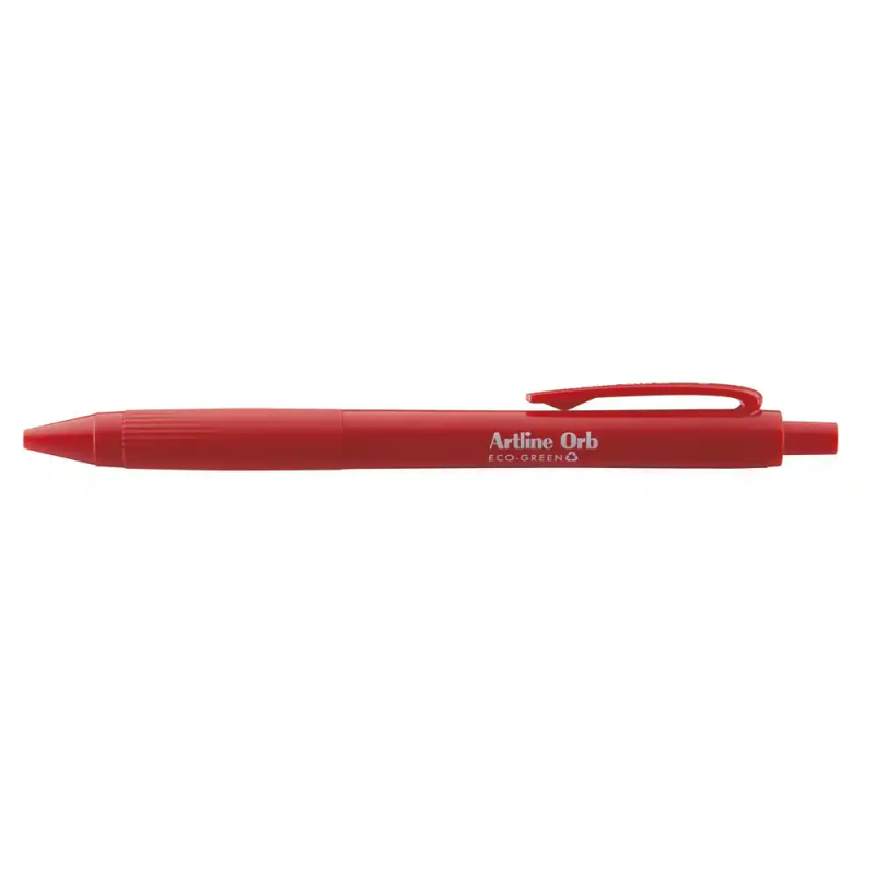 Boligrafo artline orb eco green retractil 1 mm rojo