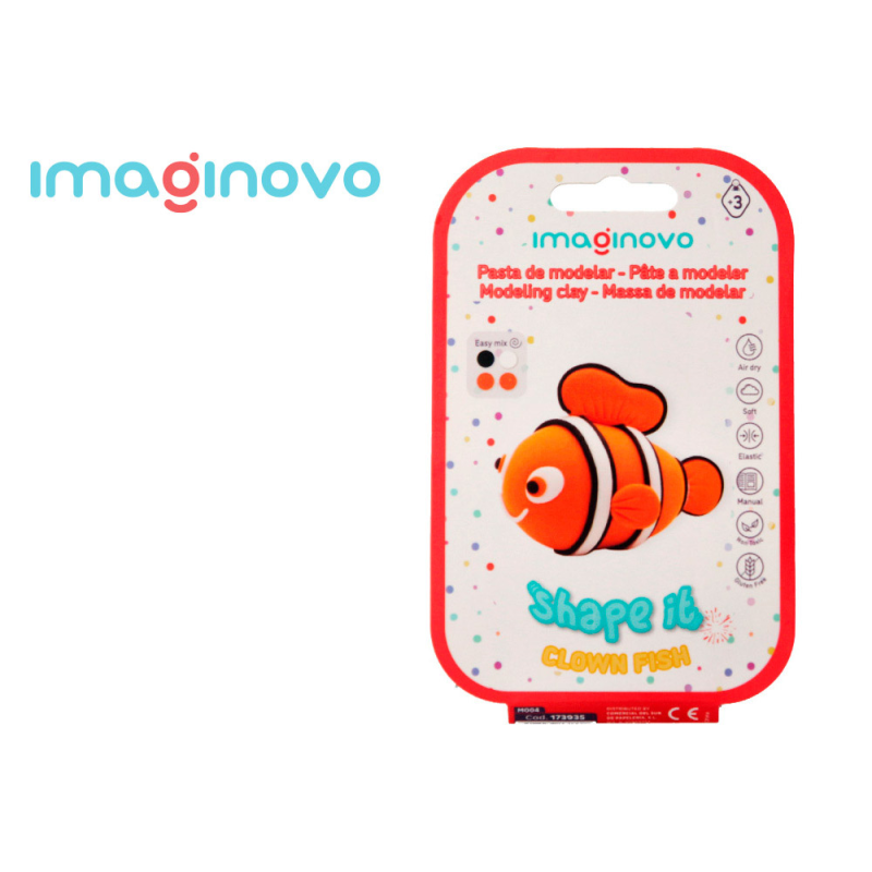 Pasta para modelar imaginovo de secado al aire set de colores surtidos con instrucciones pez payaso