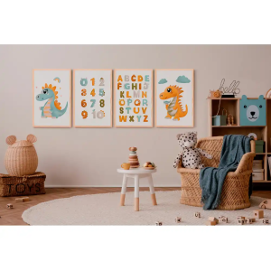 Pizarra blanca bi-office magnetica acero lacado blanco marco de madera con alfabeto para niños 600x450 mm