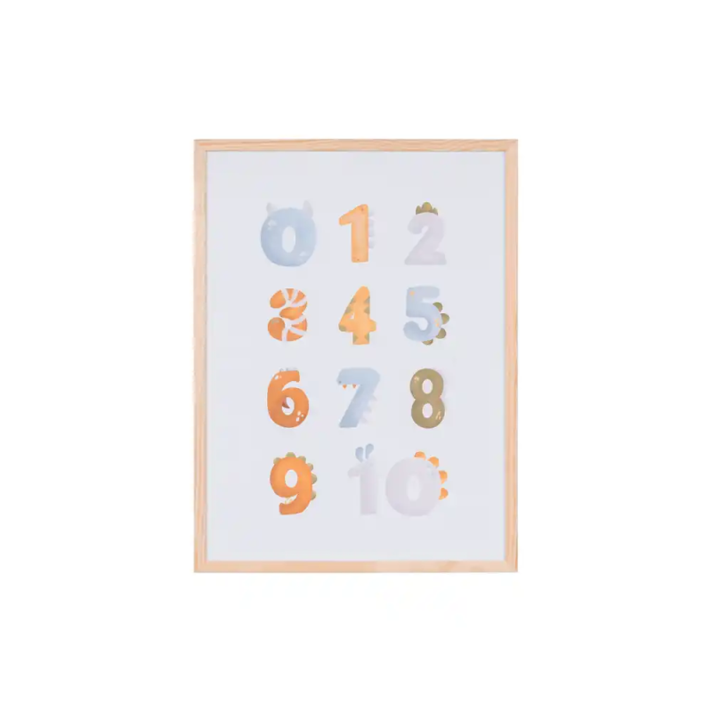 Pizarra blanca bi-office magnetica acero lacado blanco marco de madera con numeros para niños 600x450 mm