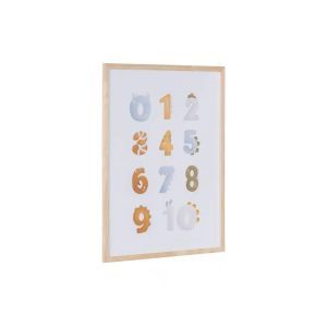 Pizarra blanca bi-office magnetica acero lacado blanco marco de madera con numeros para niños 600x450 mm