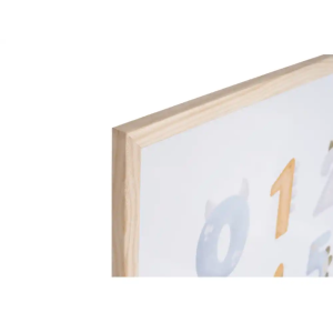 Pizarra blanca bi-office magnetica acero lacado blanco marco de madera con numeros para niños 600x450 mm
