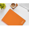 Cuaderno espiral liderpapel a4 witty tapa dura 80h 90gr rayado horizontal con margen color naranja