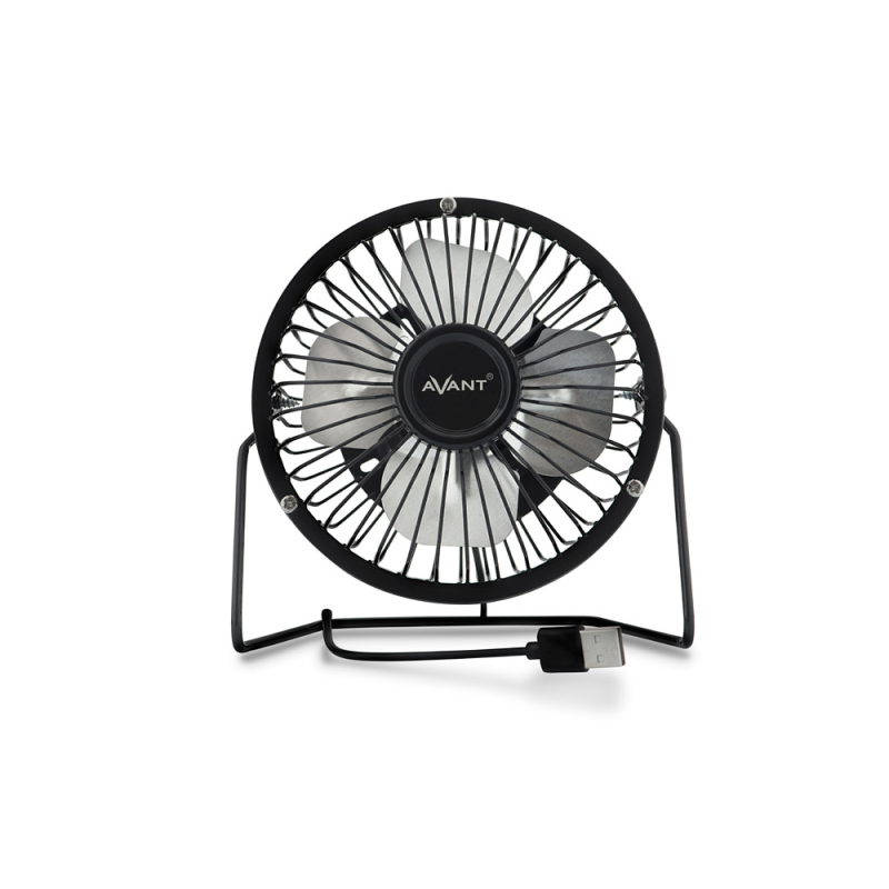 Ventilador sobremesa avant 3w diametro 100 mm alimentacion usb longitud cable 1 mt color negro