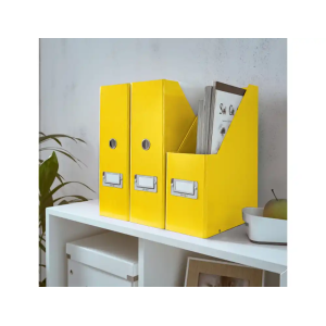 Revistero leitz click & store carton forrado color amarillo 103x170x235 mm