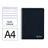 Cuaderno espiral liderpapel a4 witty tapa dura 80h 90gr rayado horizontal con margen color negro