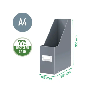 Revistero leitz click & store carton forrado color amarillo 103x170x235 mm