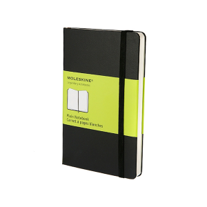 Libreta moleskine tapa dura liso 192 hojas color negro cierre con goma 90x140 mm