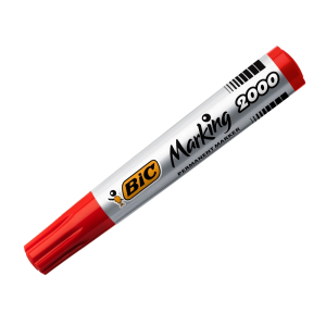 Rotulador bic marcador eco permanente marking 2000 rojo trazo 1,7 mm caja de 12 unidades