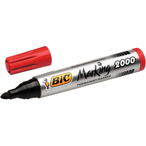 Rotulador bic marcador eco permanente marking 2000 rojo trazo 1,7 mm caja de 12 unidades