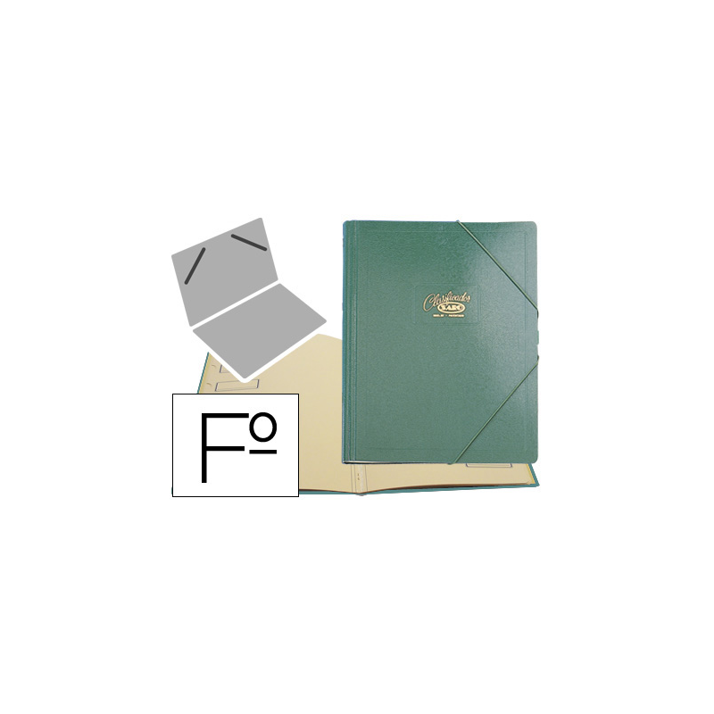 Carpeta clasificador carton compacto saro folio verde 12 departamentos