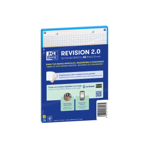 Ficha de revision oxford flashcards 2.0 148x210 mm 250 g cuadricula 5mm color turquesa paquete de 30
