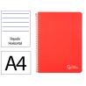 Cuaderno espiral liderpapel a4 witty tapa dura 80h 90gr rayado horizontal con margen color rojo