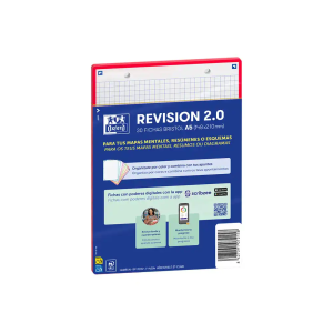 Ficha de revision oxford flashcards 2.0 148x210 mm 250 g cuadricula 5mm color rojo paquete de 30 unidades